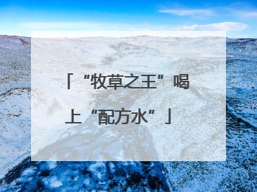 “牧草之王”喝上“配方水”