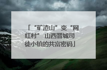 “矿渣山”变“网红村” 山西晋城司徒小镇的共富密码