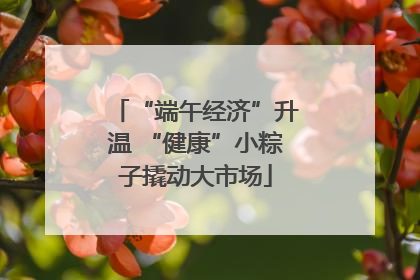 “端午经济”升温 “健康”小粽子撬动大市场