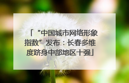 “中国城市网络形象指数”发布：长春多维度跻身中部地区十强