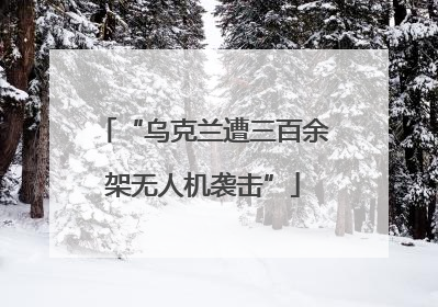 “乌克兰遭三百余架无人机袭击”