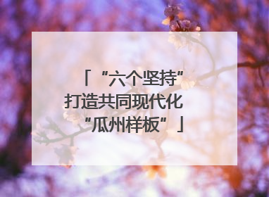 “六个坚持”打造共同现代化“瓜州样板”