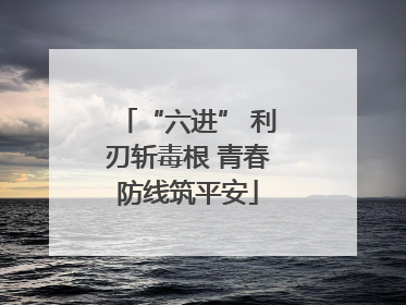 “六进” 利刃斩毒根 青春防线筑平安