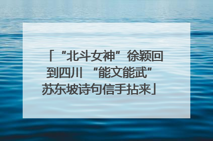 “北斗女神”徐颖回到四川 “能文能武”苏东坡诗句信手拈来