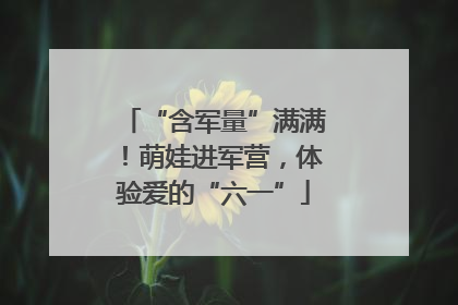 “含军量”满满！萌娃进军营，体验爱的“六一”