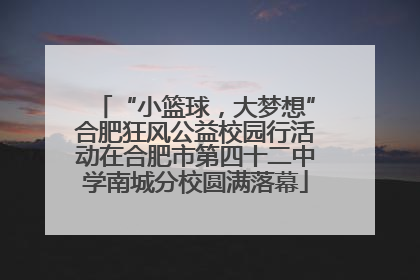 “小篮球，大梦想”合肥狂风公益校园行活动在合肥市第四十二中学南城分校圆满落幕