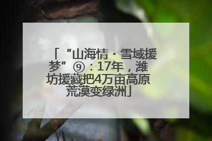 “山海情・雪域援梦”⑨：17年，潍坊援藏把4万亩高原荒漠变绿洲