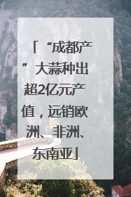 “成都产”大蒜种出超2亿元产值，远销欧洲、非洲、东南亚