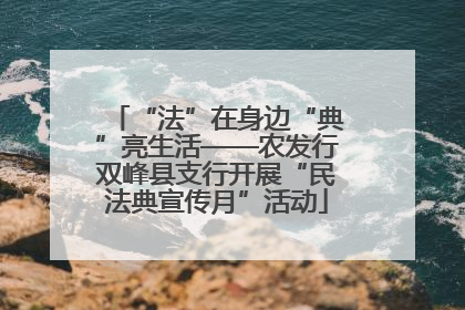 “法”在身边“典”亮生活——农发行双峰县支行开展“民法典宣传月”活动