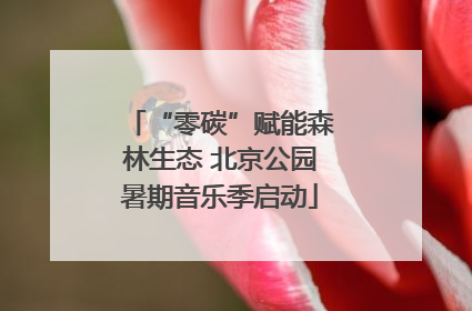 “零碳”赋能森林生态 北京公园暑期音乐季启动