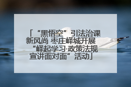 “黑悟空”引法治课新风尚 枣庄峄城开展“峄起学习·政策法规宣讲面对面”活动