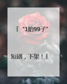 “1胎99子”短剧，下架！