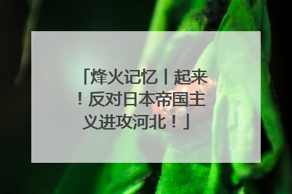 烽火记忆丨起来！反对日本帝国主义进攻河北！