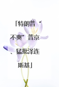 特朗普“不爽”普京、猛批泽连斯基