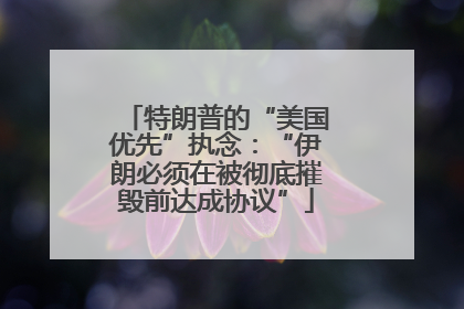 特朗普的“美国优先”执念：“伊朗必须在被彻底摧毁前达成协议”