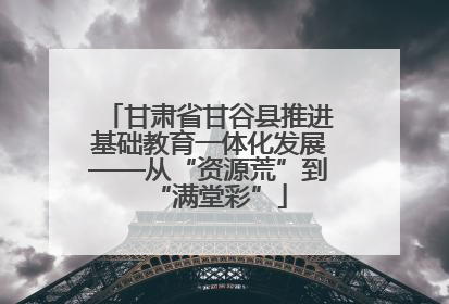 甘肃省甘谷县推进基础教育一体化发展——从“资源荒”到“满堂彩”