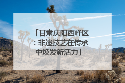 甘肃庆阳西峰区：非遗技艺在传承中焕发新活力
