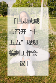 甘肃武威市召开“十五五”规划编制工作会议