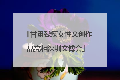 甘肃残疾女性文创作品亮相深圳文博会