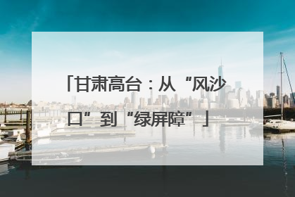 甘肃高台：从“风沙口”到“绿屏障”