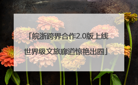 皖浙跨界合作2.0版上线 世界级文旅廊道惊艳出圈