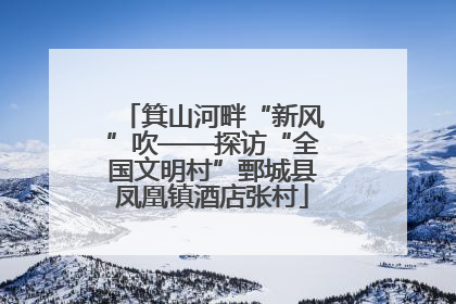 箕山河畔“新风”吹——探访“全国文明村”鄄城县凤凰镇酒店张村