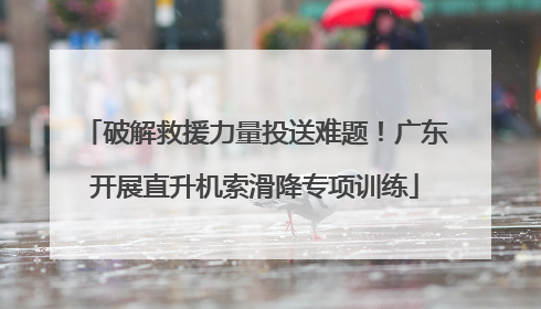 破解救援力量投送难题！广东开展直升机索滑降专项训练
