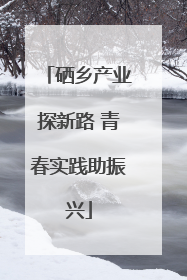 硒乡产业探新路 青春实践助振兴