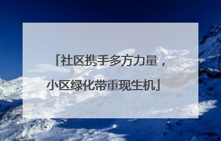 社区携手多方力量，小区绿化带重现生机