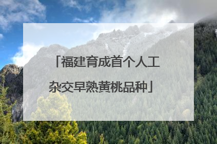 福建育成首个人工杂交早熟黄桃品种