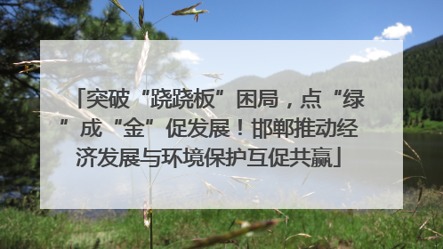 突破“跷跷板”困局，点“绿”成“金”促发展！邯郸推动经济发展与环境保护互促共赢