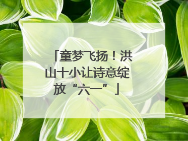 童梦飞扬！洪山十小让诗意绽放“六一”