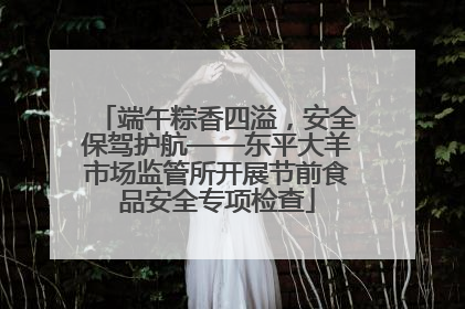 端午粽香四溢，安全保驾护航——东平大羊市场监管所开展节前食品安全专项检查