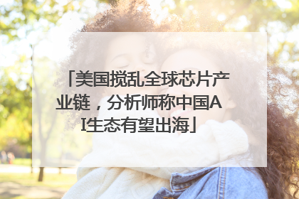 美国搅乱全球芯片产业链，分析师称中国AI生态有望出海