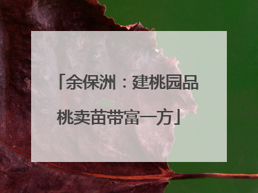 余保洲：建桃园品桃卖苗带富一方