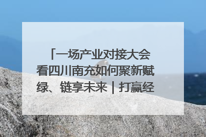一场产业对接大会 看四川南充如何聚新赋绿、链享未来｜打赢经济发展翻身仗