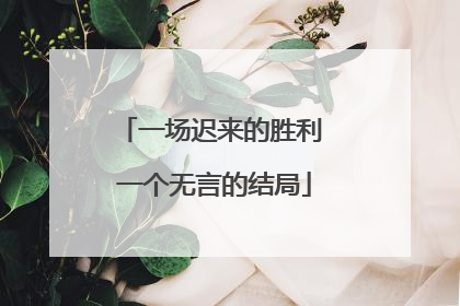 一场迟来的胜利 一个无言的结局