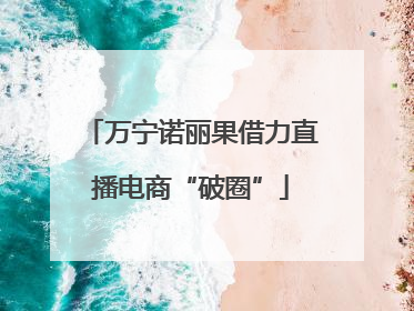 万宁诺丽果借力直播电商“破圈”