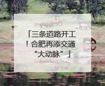 三条道路开工！合肥再添交通“大动脉”