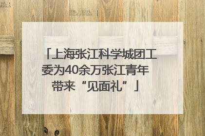上海张江科学城团工委为40余万张江青年带来“见面礼”