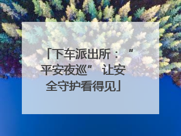 下车派出所：“平安夜巡” 让安全守护看得见