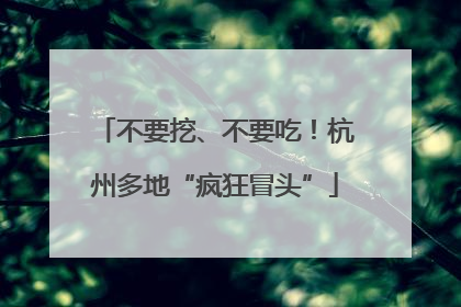 不要挖、不要吃！杭州多地“疯狂冒头”