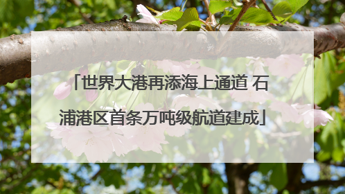 世界大港再添海上通道 石浦港区首条万吨级航道建成