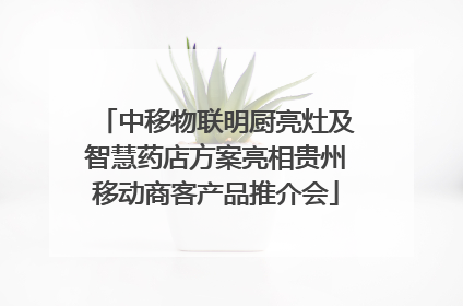 中移物联明厨亮灶及智慧药店方案亮相贵州移动商客产品推介会