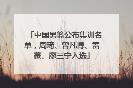 中国男篮公布集训名单，周琦、曾凡博、雷蒙、廖三宁入选
