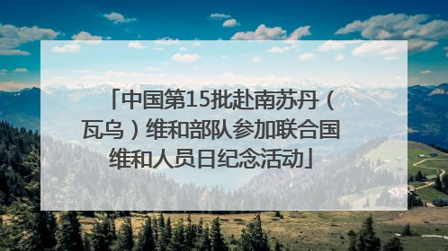 中国第15批赴南苏丹（瓦乌）维和部队参加联合国维和人员日纪念活动