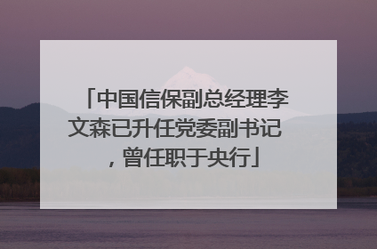 中国信保副总经理李文森已升任党委副书记,曾任职于央行