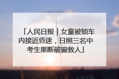 人民日报｜女童被锁车内接近昏迷，日照三名中考生果断破窗救人