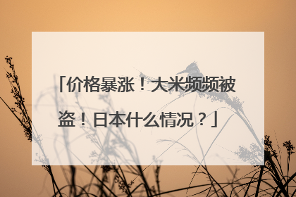 价格暴涨！大米频频被盗！日本什么情况？