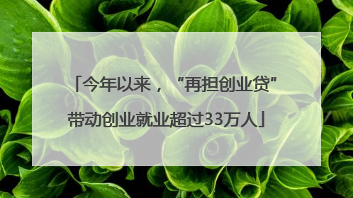 今年以来，“再担创业贷”带动创业就业超过33万人